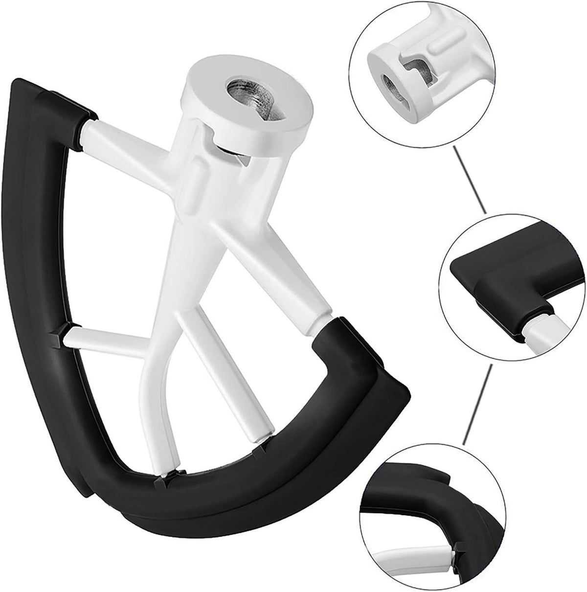 Flex Edge Beater Compatible With KitchenAid 4.5/5 Qt Tilt-Head Mixers,White