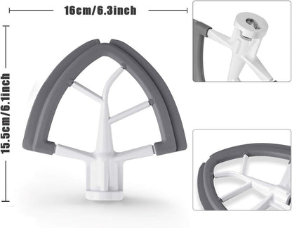 Flex Edge Beater Compatible With KitchenAid 4.5/5 Qt Tilt-Head Mixers,White