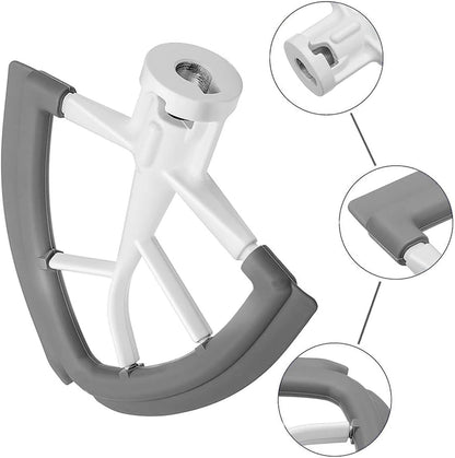 Flex Edge Beater Compatible With KitchenAid 4.5/5 Qt Tilt-Head Mixers,White