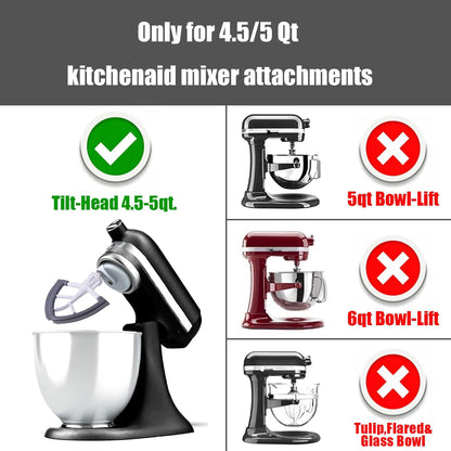 Flex Edge Beater Compatible With KitchenAid 4.5/5 Qt Tilt-Head Mixers,White