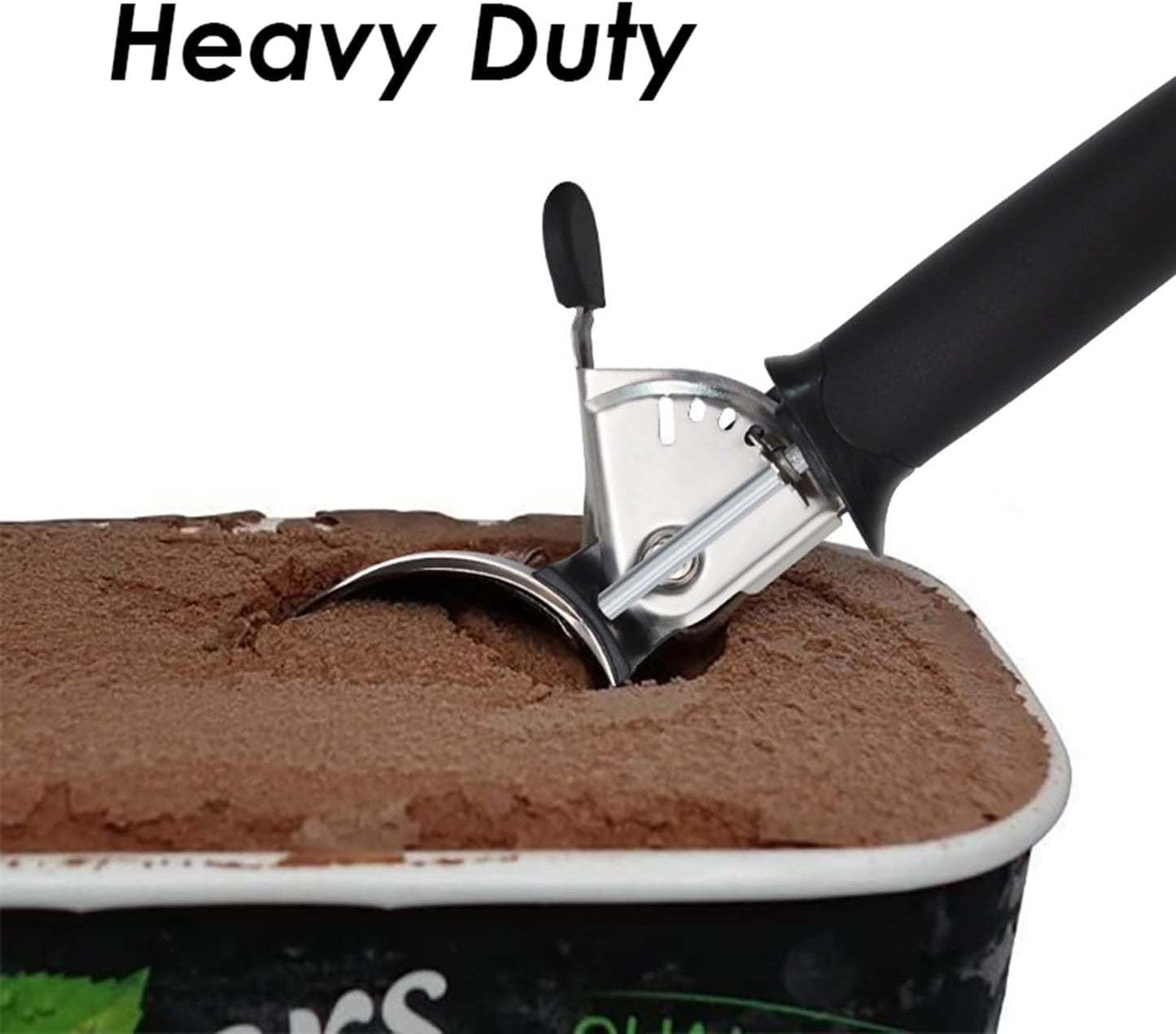 Heavy Duty Ice Cream Scoop, 18/8 Stainless Steel Cookie Scoop for Baking, Kitchen Scooper for Food - Dishwasher Safe, Black