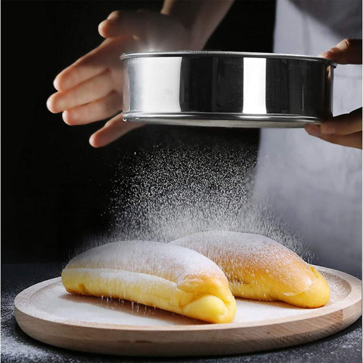 Flour Sifter, 20cm (7.87"), 40 Mesh, Round, Stainless Steel