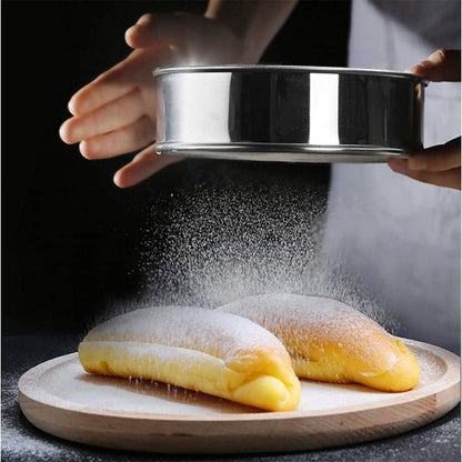 Flour Sifter, 20cm (7.87"), 40 Mesh, Round, Stainless Steel