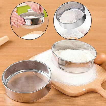 Flour Sifter, 20cm (7.87"), 40 Mesh, Round, Stainless Steel