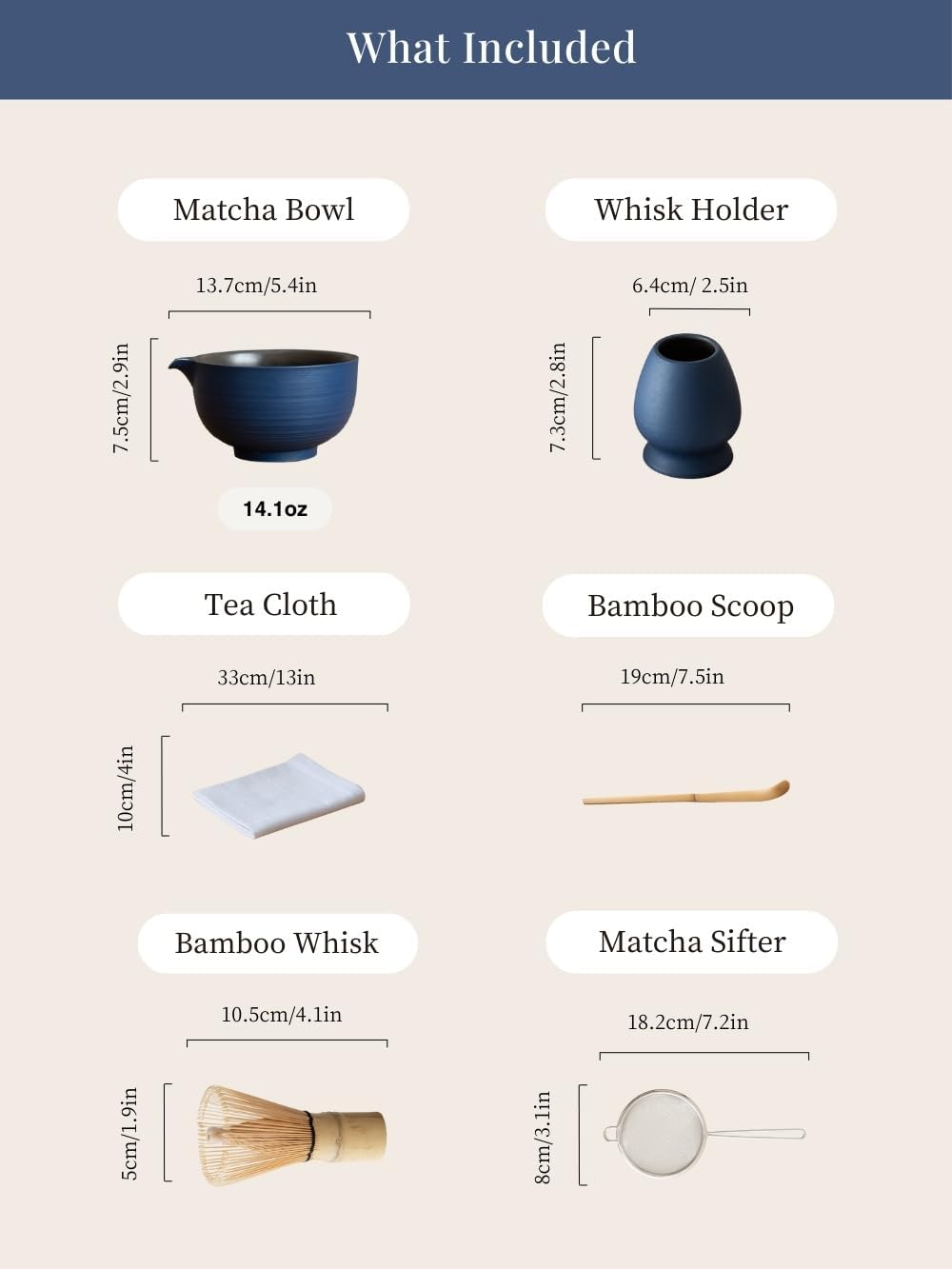 Matcha Whisk Set,Handmade Ceramic Bowl & Matcha Set,Stone Vein,6-Pc | 16.9 Oz Matcha Bowl with Spout, Bamboo Whisk (Chasen), Holder, Scoop, Sifter & Tea Cloth, Matcha Kit for Ceremony Gift
