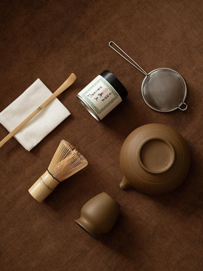 Matcha Whisk Set,Handmade Ceramic Bowl & Matcha Set,Stone Vein,6-Pc | 16.9 Oz Matcha Bowl with Spout, Bamboo Whisk (Chasen), Holder, Scoop, Sifter & Tea Cloth, Matcha Kit for Ceremony Gift