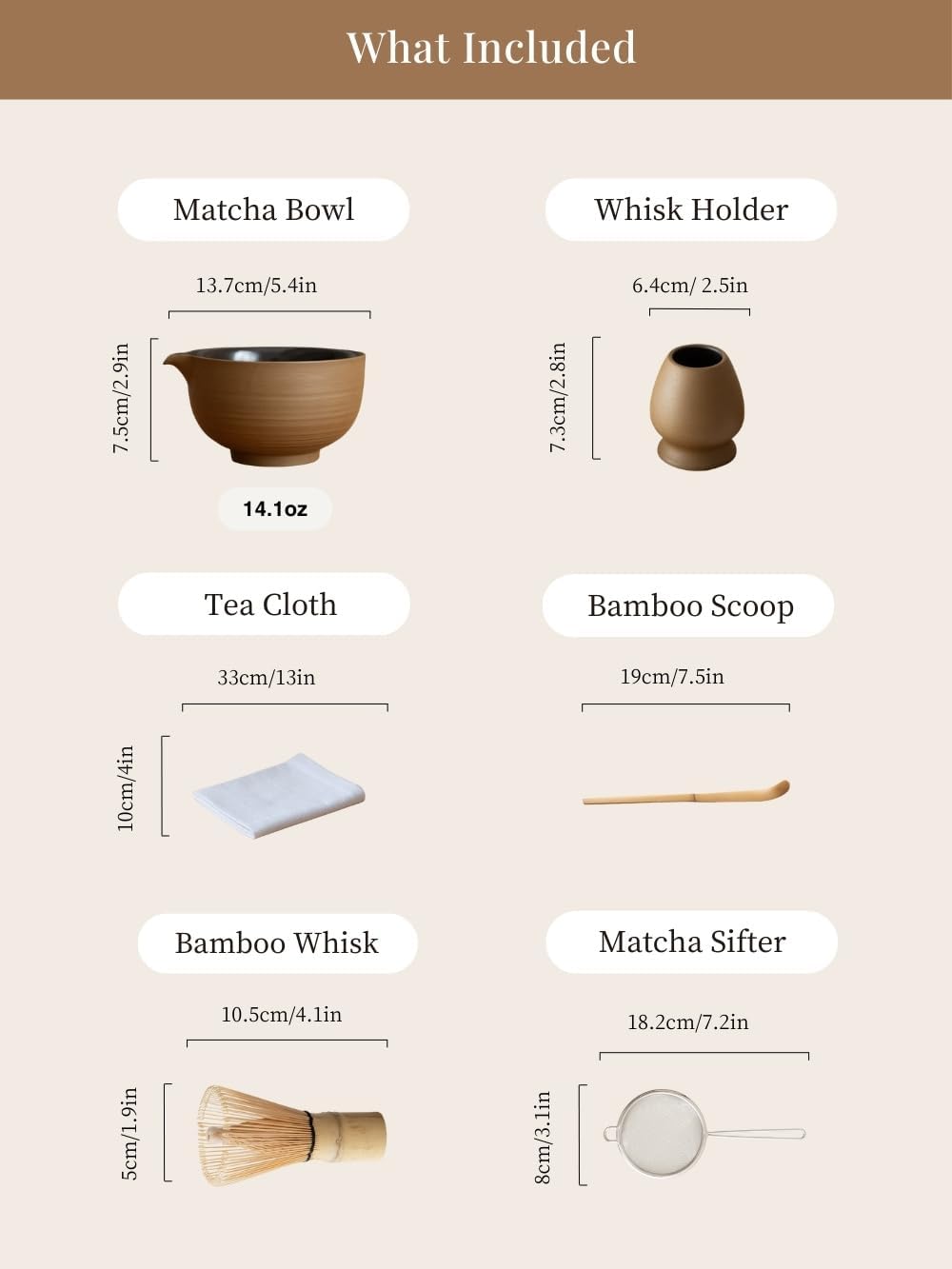 Matcha Whisk Set,Handmade Ceramic Bowl & Matcha Set,Stone Vein,6-Pc | 16.9 Oz Matcha Bowl with Spout, Bamboo Whisk (Chasen), Holder, Scoop, Sifter & Tea Cloth, Matcha Kit for Ceremony Gift