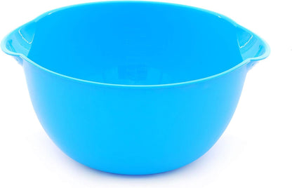 Home Mixing Bowl w/Colander (Large 4.5L, Red) - For Washing & Draining Fruits And Vegetables - Heavy Duty Plastic for Baking, Cooking Supplies - Dishwasher Safe
