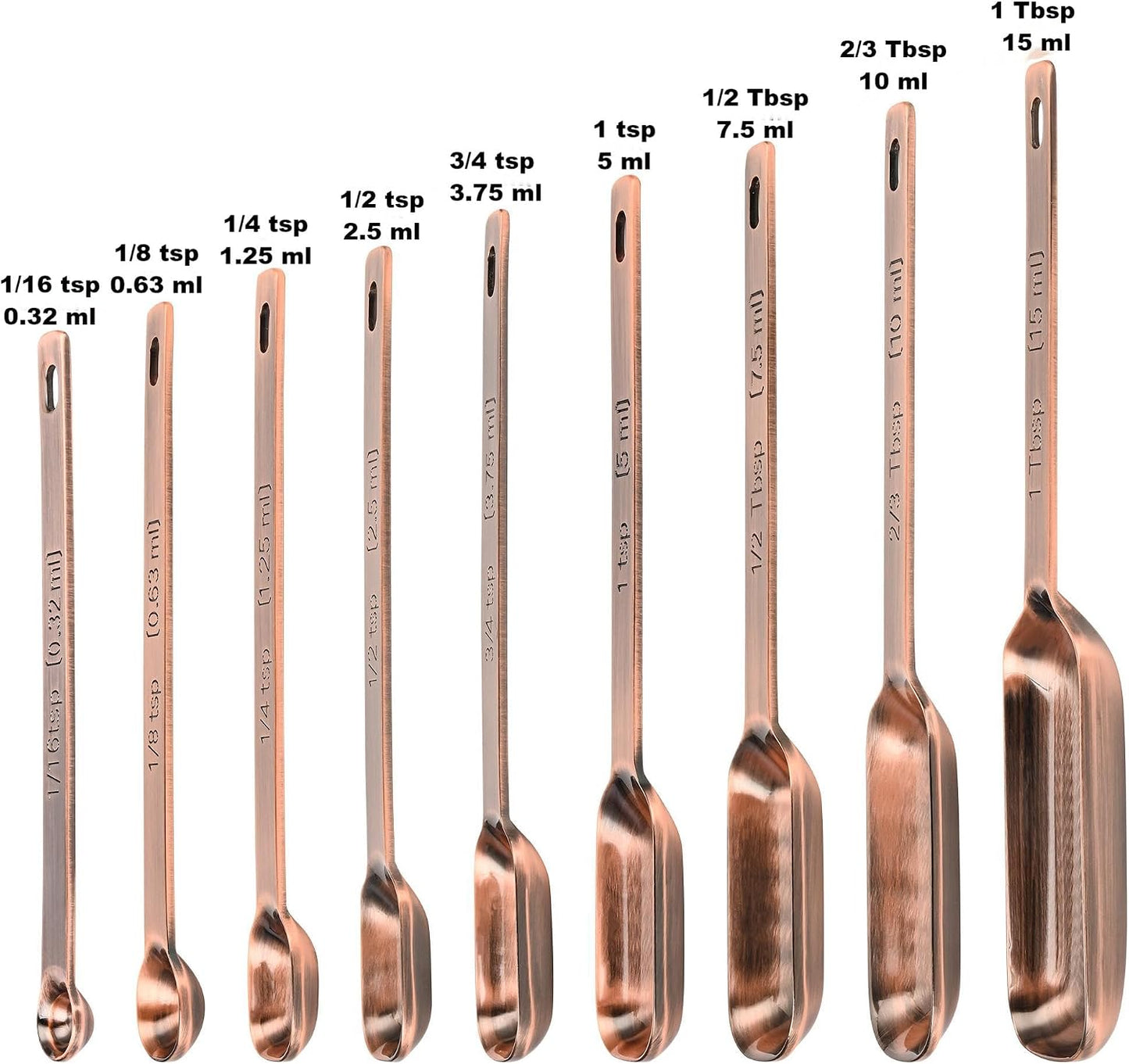Copper Plate Measuring Cups and Spoons Set of 12, Copper Measuring Cups and Spoons Set with Leveler, Stainless Steel Measuring Spoons & Cups for Dry & Liquid Ingredients During Kitchen&Baking