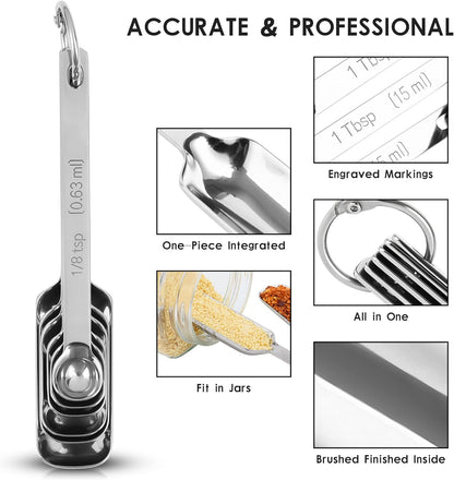 Copper Plate Measuring Cups and Spoons Set of 12, Copper Measuring Cups and Spoons Set with Leveler, Stainless Steel Measuring Spoons & Cups for Dry & Liquid Ingredients During Kitchen&Baking