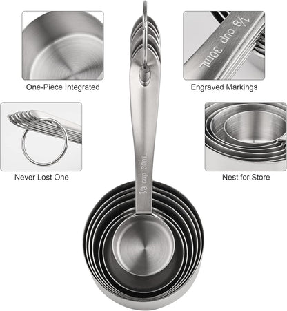 Copper Plate Measuring Cups and Spoons Set of 12, Copper Measuring Cups and Spoons Set with Leveler, Stainless Steel Measuring Spoons & Cups for Dry & Liquid Ingredients During Kitchen&Baking
