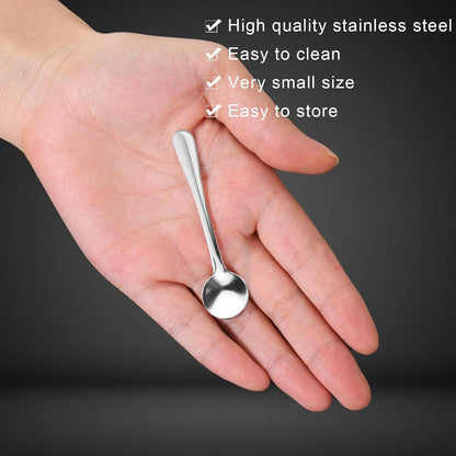 8Pcs Tiny Spoons for Spices Jars, 2.9Inch Small Stainless Steel Spoons Mini | Cute Mini Condiment Spoons Little Spoon Silverware for Spice, Salt, Seasoning, Honey, Sugar