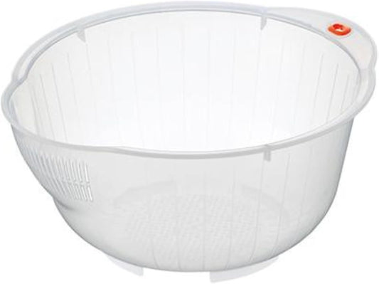 Japanese Rice Washing Bowl with Side and Bottom Drainers, Made in Japan