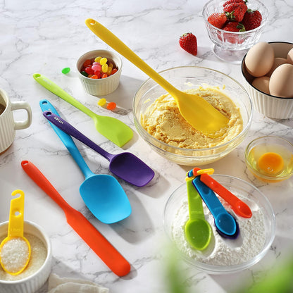 5PCS Silicone Rubber Spatula Set, Food Grade BPA-Free Spatulas for kitchen Use, Heat Resistant Spatula for Cooking & Baking, Dishwasher Safe