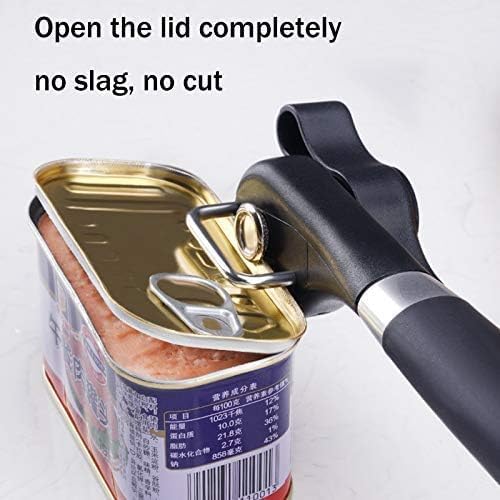 Safety Side Cut Manual Can Opener for Seniors & Arthritis, Smooth Edge No Sharp Lid, Ergonomic Soft Grip, Food Grade Stainless Steel, Easy to Use Kitchen Can Opener