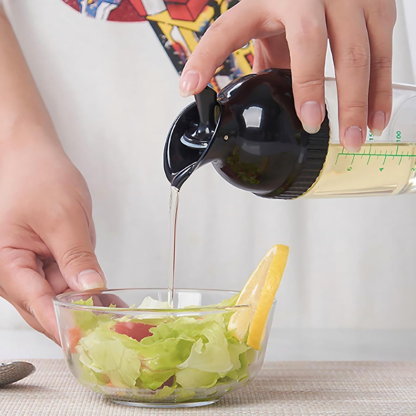 3 Pack Salad Dressing Shaker Container, 7 Oz Salad Dressing Mixer Bottle Mixer Dispenser, Dripless Pour, Soft Grip, BPA Free