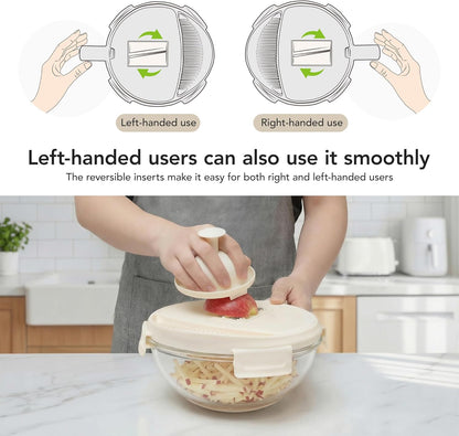 Salad Chopper with Bowl, Vegetable Chopper for Salad Prep, 8.5 Cup Glass Bowl, Food Chopper for Kitchen, Onion Chopper, BPA-Free & Dishwasher Safe, Easy Meal Prep Tool