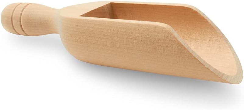 Small Wooden Teaspoon Scoops for Food Canisters & Jars, Teaspoon Measuring Spoons, Mini Wood Coffee scoop for Ground Coffee Bath Salts Manuka Honey & Laundry Powder, Pack of 25 Scoopers