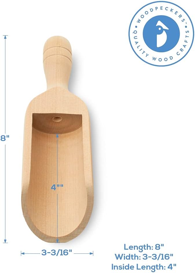 Small Wooden Teaspoon Scoops for Food Canisters & Jars, Teaspoon Measuring Spoons, Mini Wood Coffee scoop for Ground Coffee Bath Salts Manuka Honey & Laundry Powder, Pack of 25 Scoopers