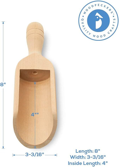 Small Wooden Teaspoon Scoops for Food Canisters & Jars, Teaspoon Measuring Spoons, Mini Wood Coffee scoop for Ground Coffee Bath Salts Manuka Honey & Laundry Powder, Pack of 25 Scoopers