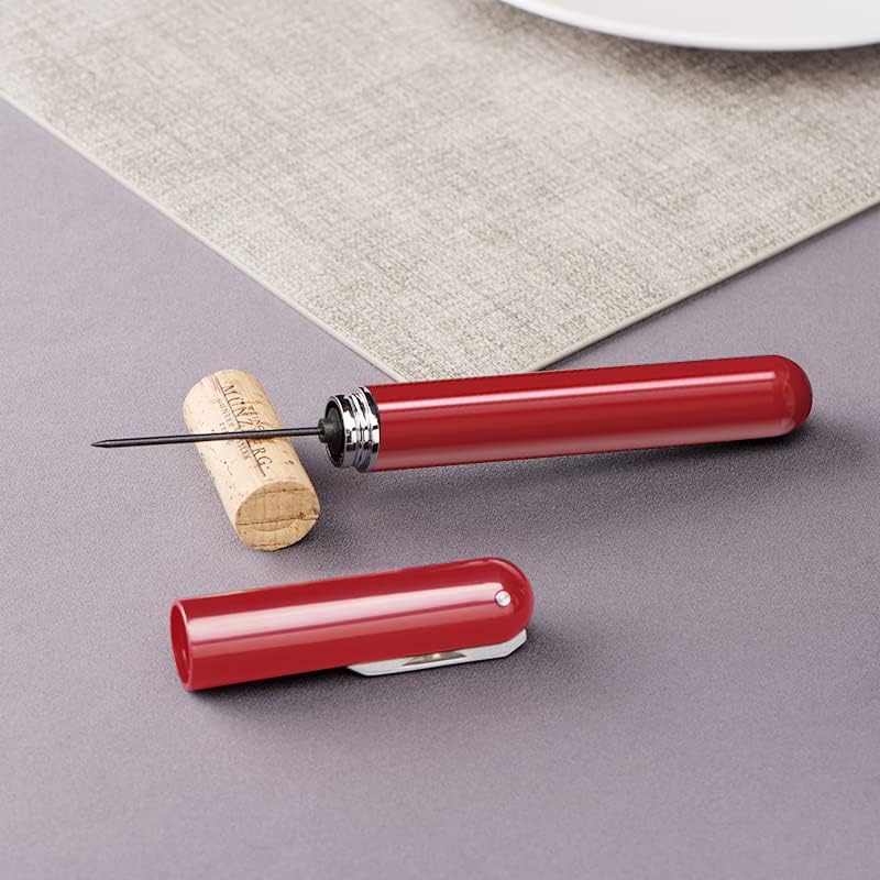 Wine Bottle Opener, Air Pressure Wine Corkscrew With Cutting Wine Bottle Foil Knife, Effortlessly Open Wine Bottles Without Damaging Corks, Easy-to-Use(Red)