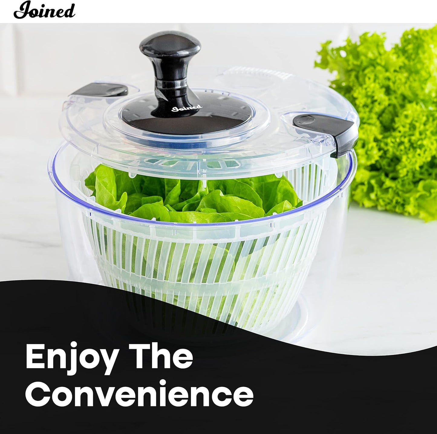 Salad Spinner with Drain, Bowl, and Colander - Quick and Easy Multi-Use Lettuce Spinner, Vegetable Dryer, Fruit Washer, Pasta and Fries Spinner - 3.7 Qt
