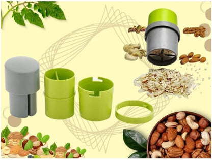 ® Dry Fruit Cutter and Slicer with Stainless Steel Blade, Manual Nut Grinder for Almonds, Cashews, Pista & Chocolate, Kitchen Chopping Tool (Multicolor, Pack of 1)