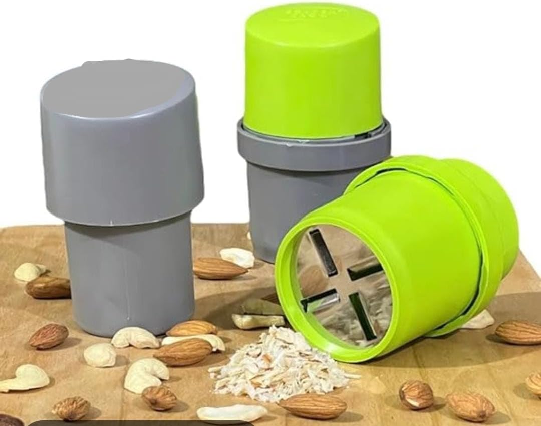 ® Dry Fruit Cutter and Slicer with Stainless Steel Blade, Manual Nut Grinder for Almonds, Cashews, Pista & Chocolate, Kitchen Chopping Tool (Multicolor, Pack of 1)