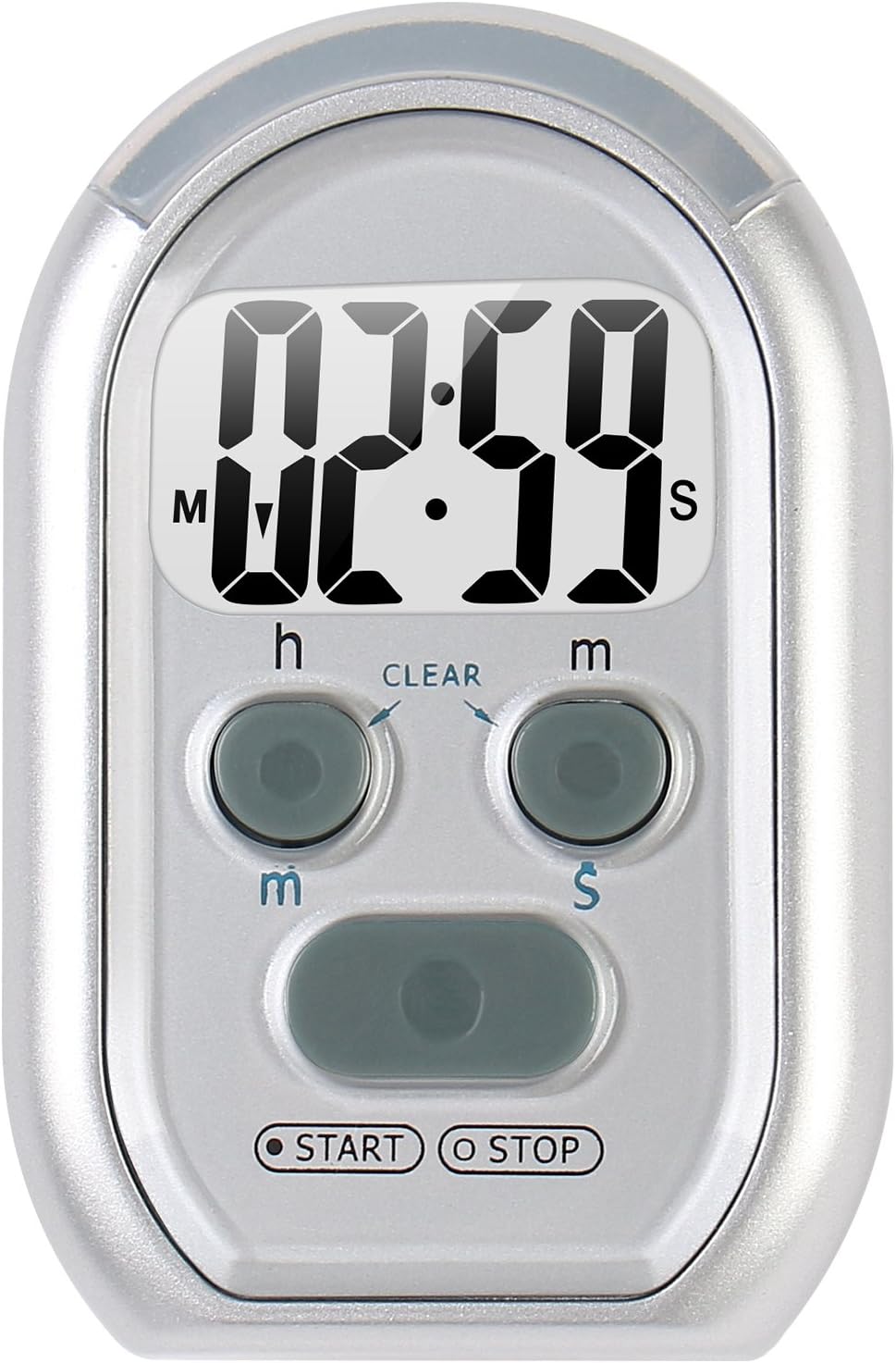 x-wlang 3-in-1 Alerts timer 1013 with vibration ,beep and flash.(kitchen timer ,medical timer,therapeutic timer), silver