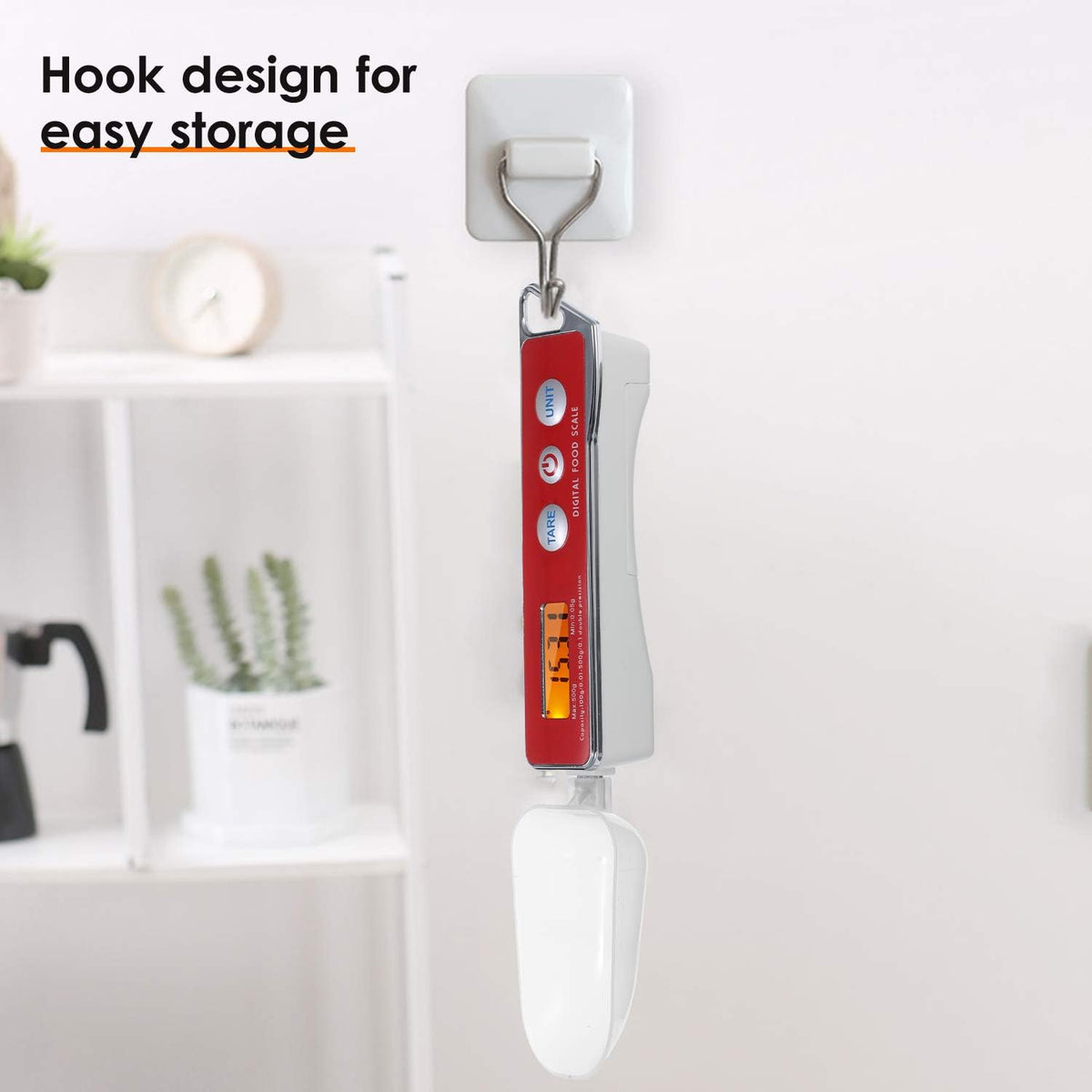 Spoon Scale, Digital Spoon Scale Electronic Measuring Spoon Scale Household Kitchen Spoon Scale Food Scale with Tare Function Capacity 0.05g to 500g Support Unit g/oz/gn/ct/