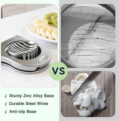3 in 1 Egg Slicer, Egg Cutter Egg dicer for Boiled Eggs -Stainless Steel Wire with 3 Slicing Styles