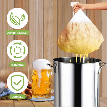 10 Pack Brew Bags Reusable Fine Mesh Strainer Cloth Filters Large