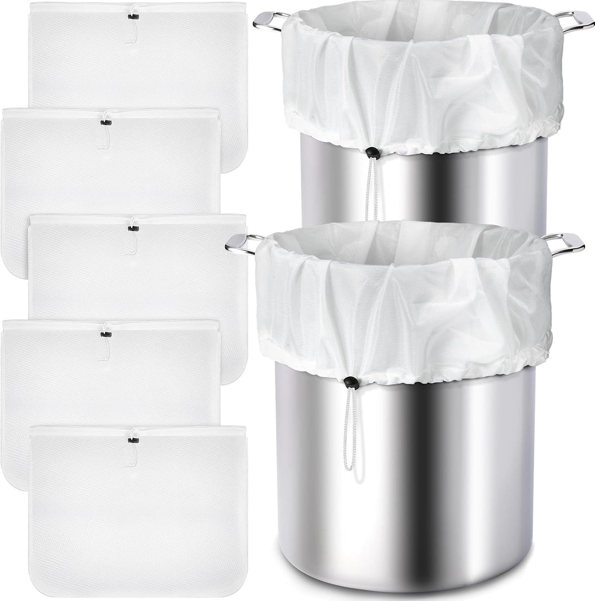 10 Pack Brew Bags Reusable Fine Mesh Strainer Cloth Filters Large