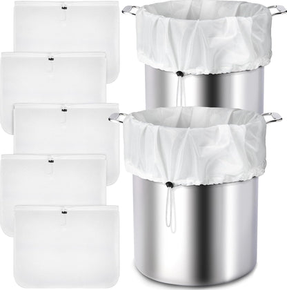 10 Pack Brew Bags Reusable Fine Mesh Strainer Cloth Filters Large