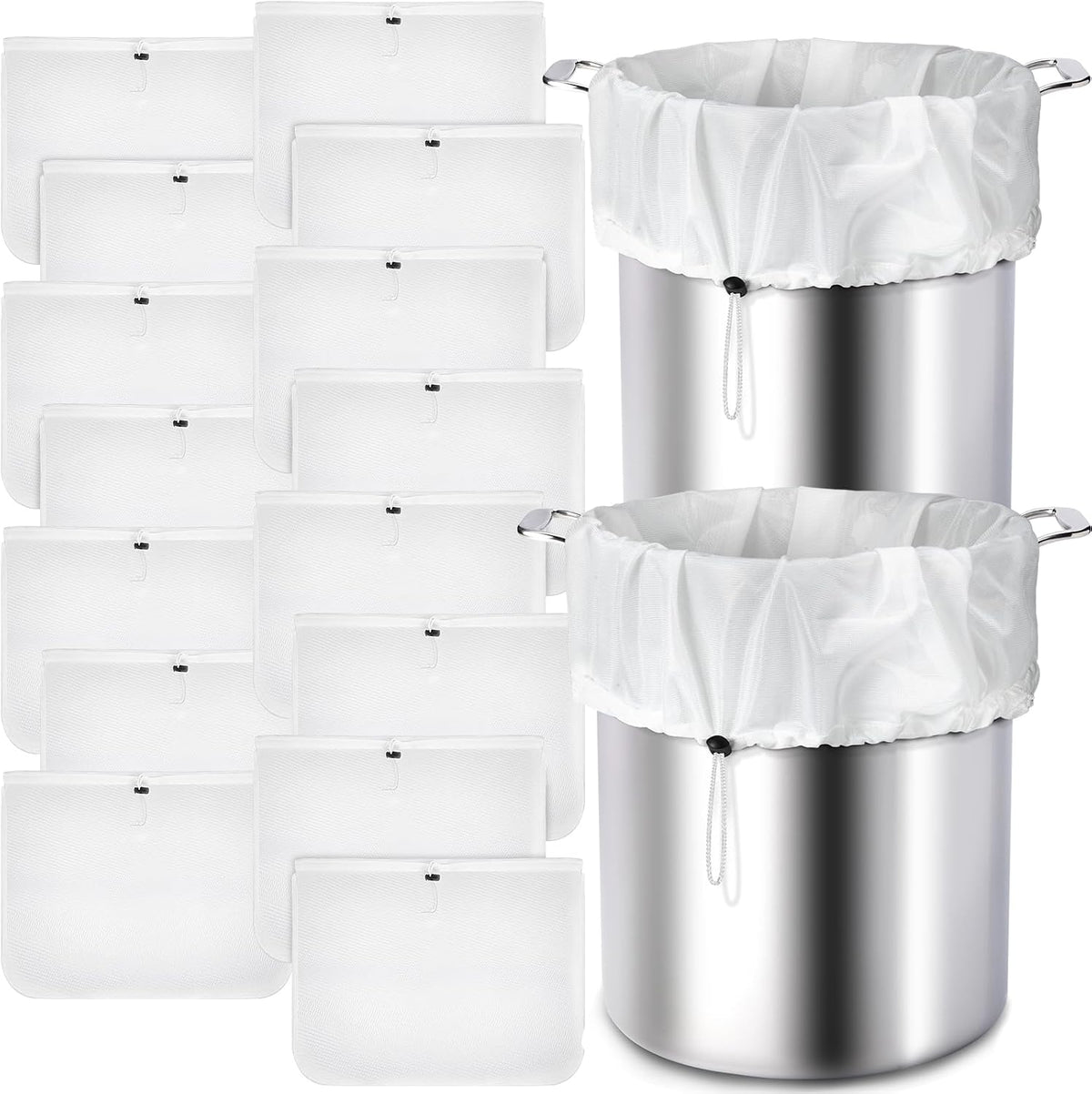 10 Pack Brew Bags Reusable Fine Mesh Strainer Cloth Filters Large