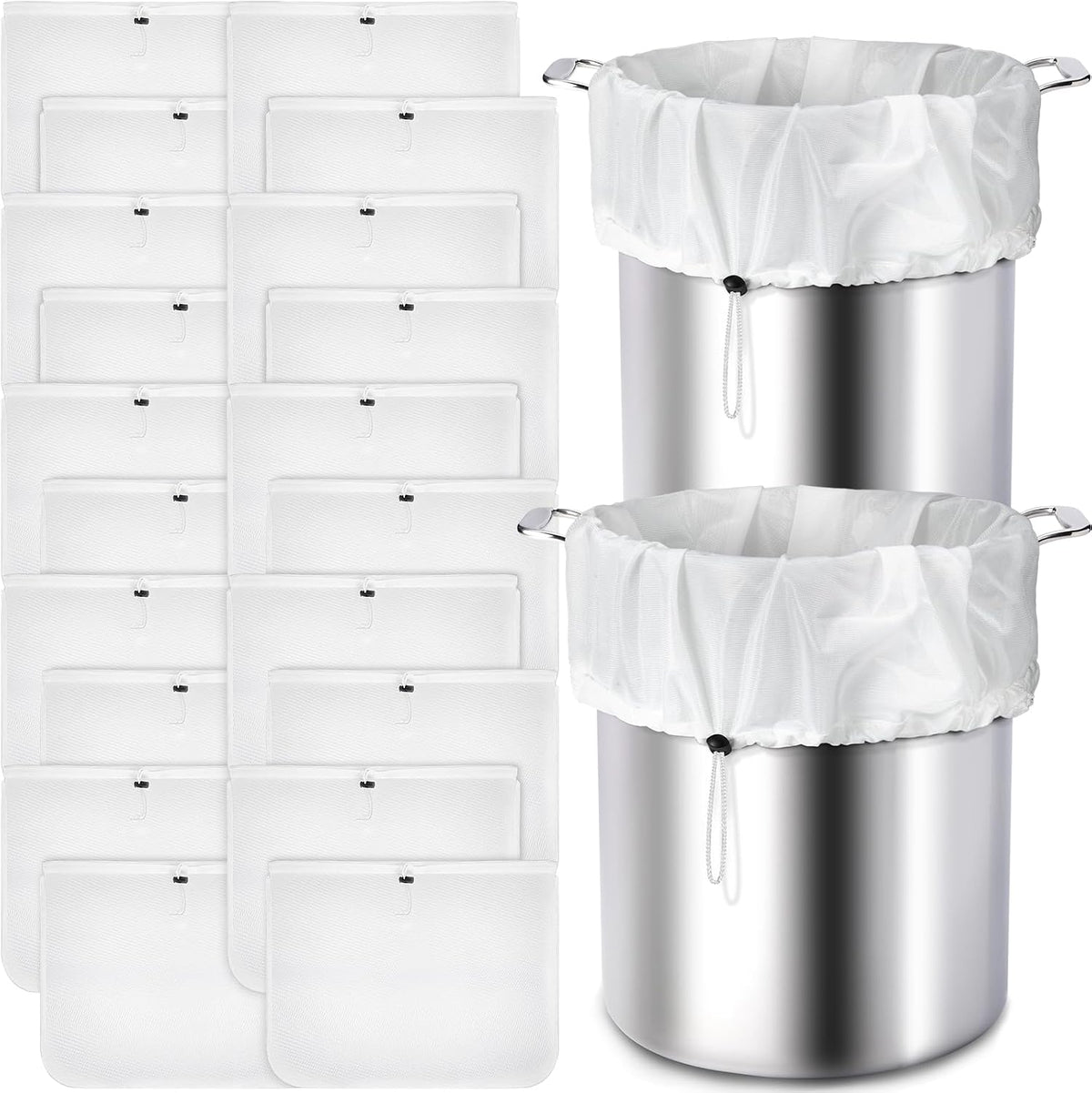 10 Pack Brew Bags Reusable Fine Mesh Strainer Cloth Filters Large