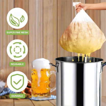 10 Pack Brew Bags Reusable Fine Mesh Strainer Cloth Filters Large