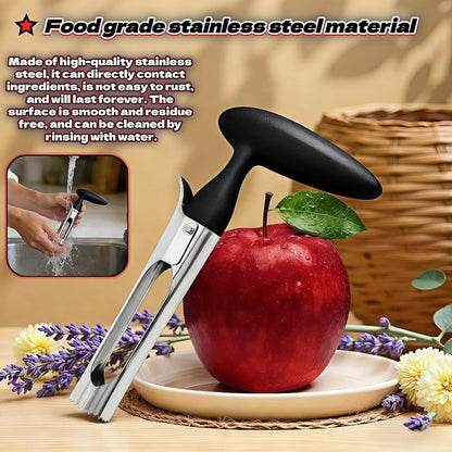 Apple Corer, Stainless Steel Apple Corer and Divider with Sharp Serrated Blade – Easy to Use – Core Remover Tool for Apples, Pears, Cupcakes – Heavy-Duty Kitchen Gadget for Baking, Cooking (Yellow)