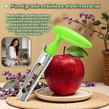 Apple Corer, Stainless Steel Apple Corer and Divider with Sharp Serrated Blade – Easy to Use – Core Remover Tool for Apples, Pears, Cupcakes – Heavy-Duty Kitchen Gadget for Baking, Cooking (Yellow)