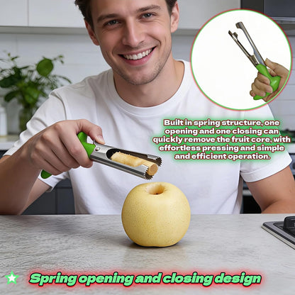 Apple Corer, Stainless Steel Apple Corer and Divider with Sharp Serrated Blade – Easy to Use – Core Remover Tool for Apples, Pears, Cupcakes – Heavy-Duty Kitchen Gadget for Baking, Cooking (Yellow)