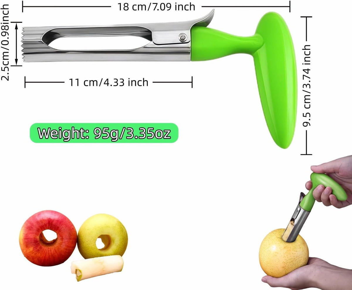 Apple Corer, Stainless Steel Apple Corer and Divider with Sharp Serrated Blade – Easy to Use – Core Remover Tool for Apples, Pears, Cupcakes – Heavy-Duty Kitchen Gadget for Baking, Cooking (Yellow)