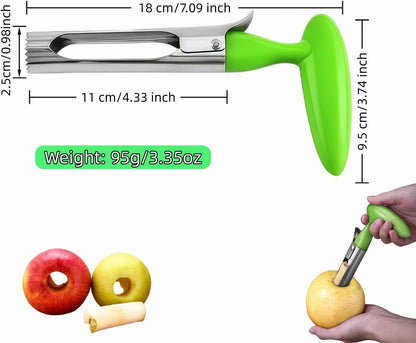 Apple Corer, Stainless Steel Apple Corer and Divider with Sharp Serrated Blade – Easy to Use – Core Remover Tool for Apples, Pears, Cupcakes – Heavy-Duty Kitchen Gadget for Baking, Cooking (Yellow)