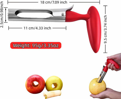 Apple Corer, Stainless Steel Apple Corer and Divider with Sharp Serrated Blade – Easy to Use – Core Remover Tool for Apples, Pears, Cupcakes – Heavy-Duty Kitchen Gadget for Baking, Cooking (Yellow)