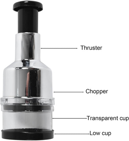 Manual Food Chopper, Stainless Steel Vegetable Dicer for Kitchen | Compact onion , plastic body, - , easy-press , home and restaurant use, dishwa