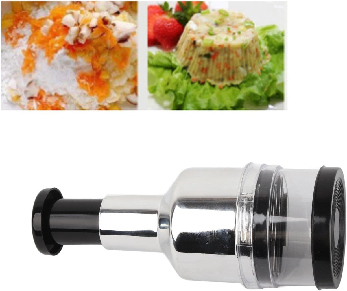 Manual Food Chopper, Stainless Steel Vegetable Dicer for Kitchen | Compact onion , plastic body, - , easy-press , home and restaurant use, dishwa