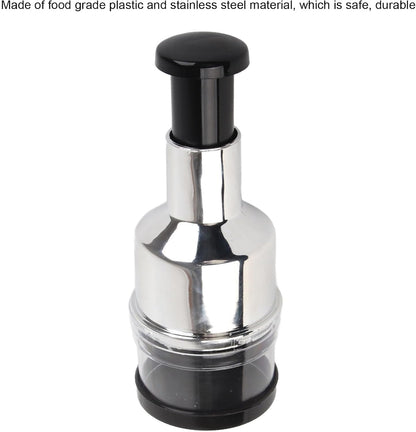 Manual Food Chopper, Stainless Steel Vegetable Dicer for Kitchen | Compact onion , plastic body, - , easy-press , home and restaurant use, dishwa