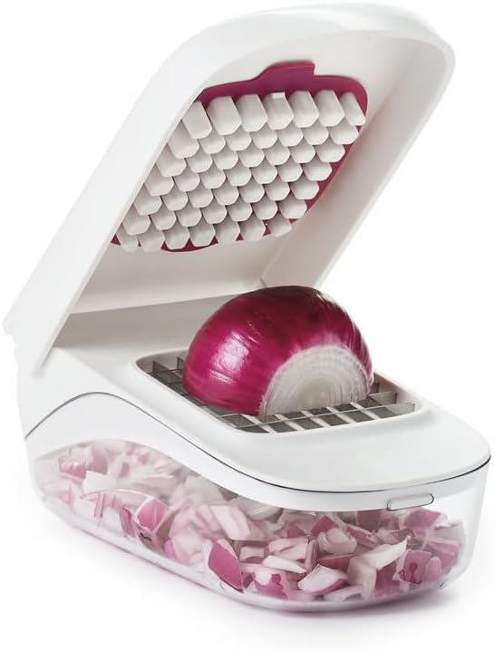 Vegetable Chopper with Container, Fruit Cheese Food Shredder Machine, Onion Potato Carrot Cabbage Veggie Cutter, Effortless for Restraurant, Kitchen Multifunctional Tool, Hand Held