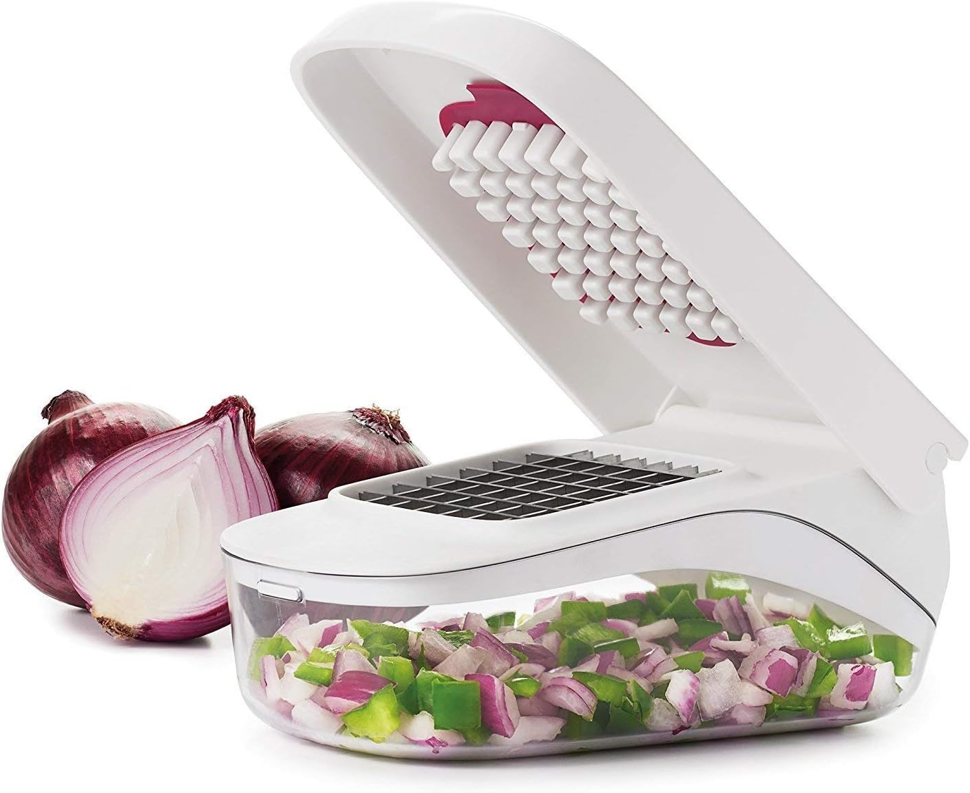 Vegetable Chopper with Container, Fruit Cheese Food Shredder Machine, Onion Potato Carrot Cabbage Veggie Cutter, Effortless for Restraurant, Kitchen Multifunctional Tool, Hand Held