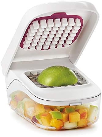 Vegetable Chopper with Container, Fruit Cheese Food Shredder Machine, Onion Potato Carrot Cabbage Veggie Cutter, Effortless for Restraurant, Kitchen Multifunctional Tool, Hand Held