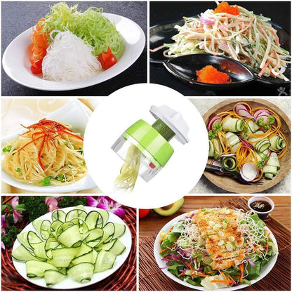 Handheld Spiralizer 3 in 1 Vegetable Slicer, Veggie Spiral Cutter Zucchini Noodle Spaghetti Maker Zoodle Maker Adjustable Spiral Slicer Onion Food Chopper for Low Carb Vegan Meals
